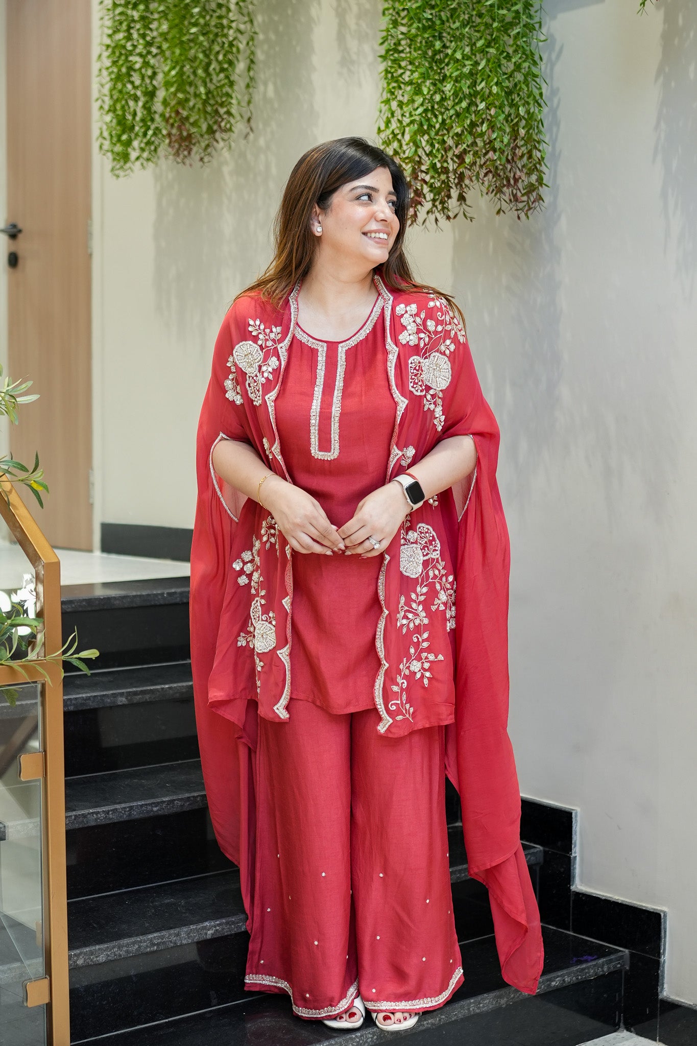 Orna Hand Embroidered Cape Set