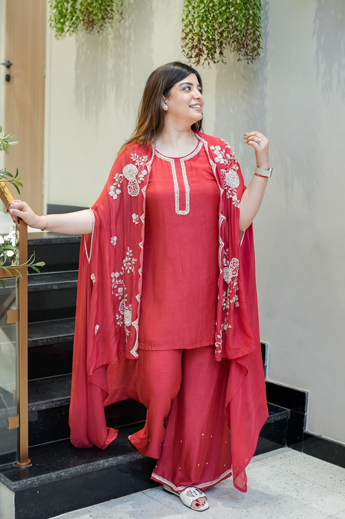 Orna Hand Embroidered Cape Set