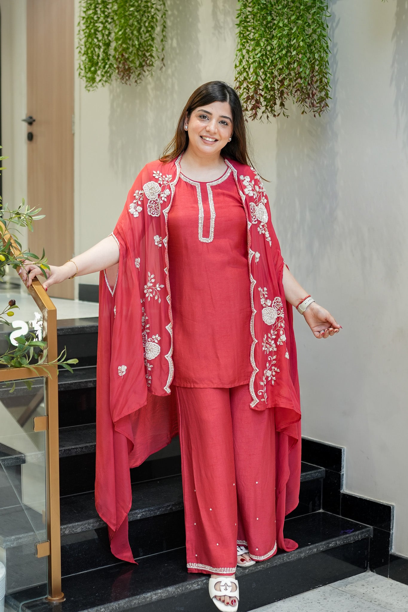 Orna Hand Embroidered Cape Set