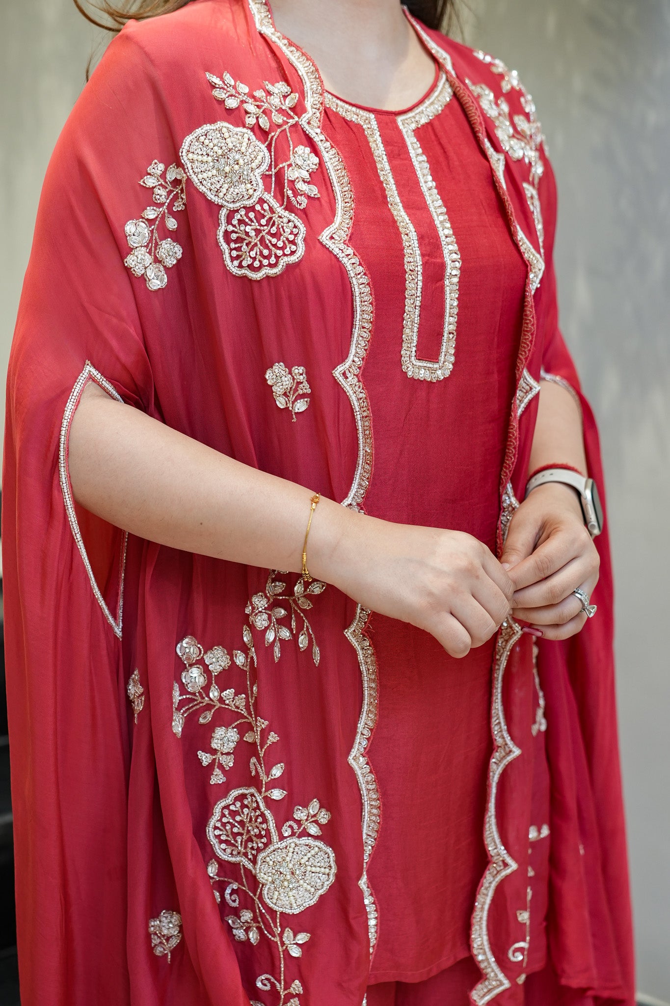 Orna Hand Embroidered Cape Set