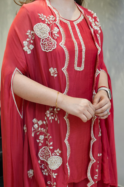 Orna Hand Embroidered Cape Set