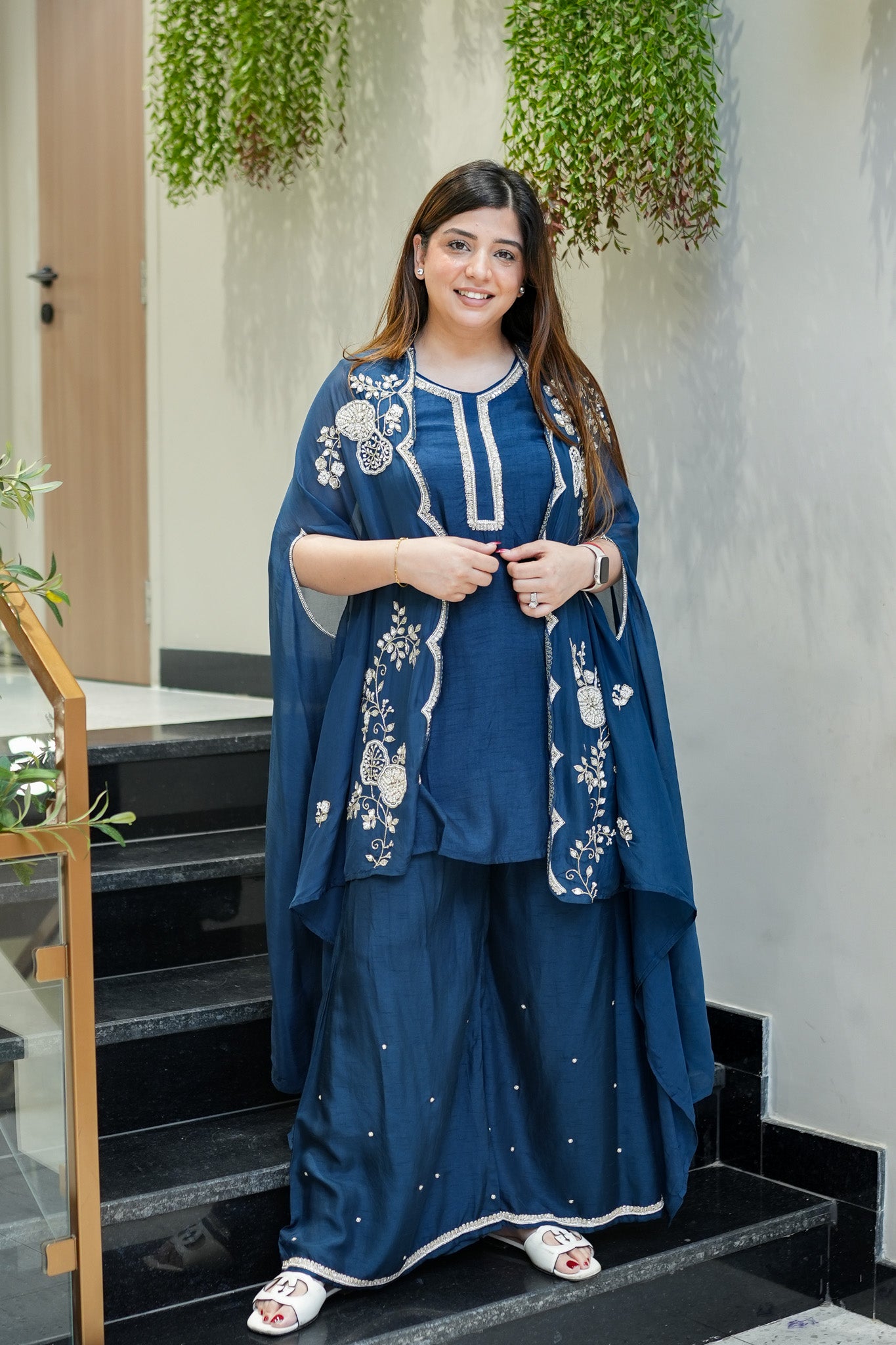 Orna Hand Embroidered Cape Set