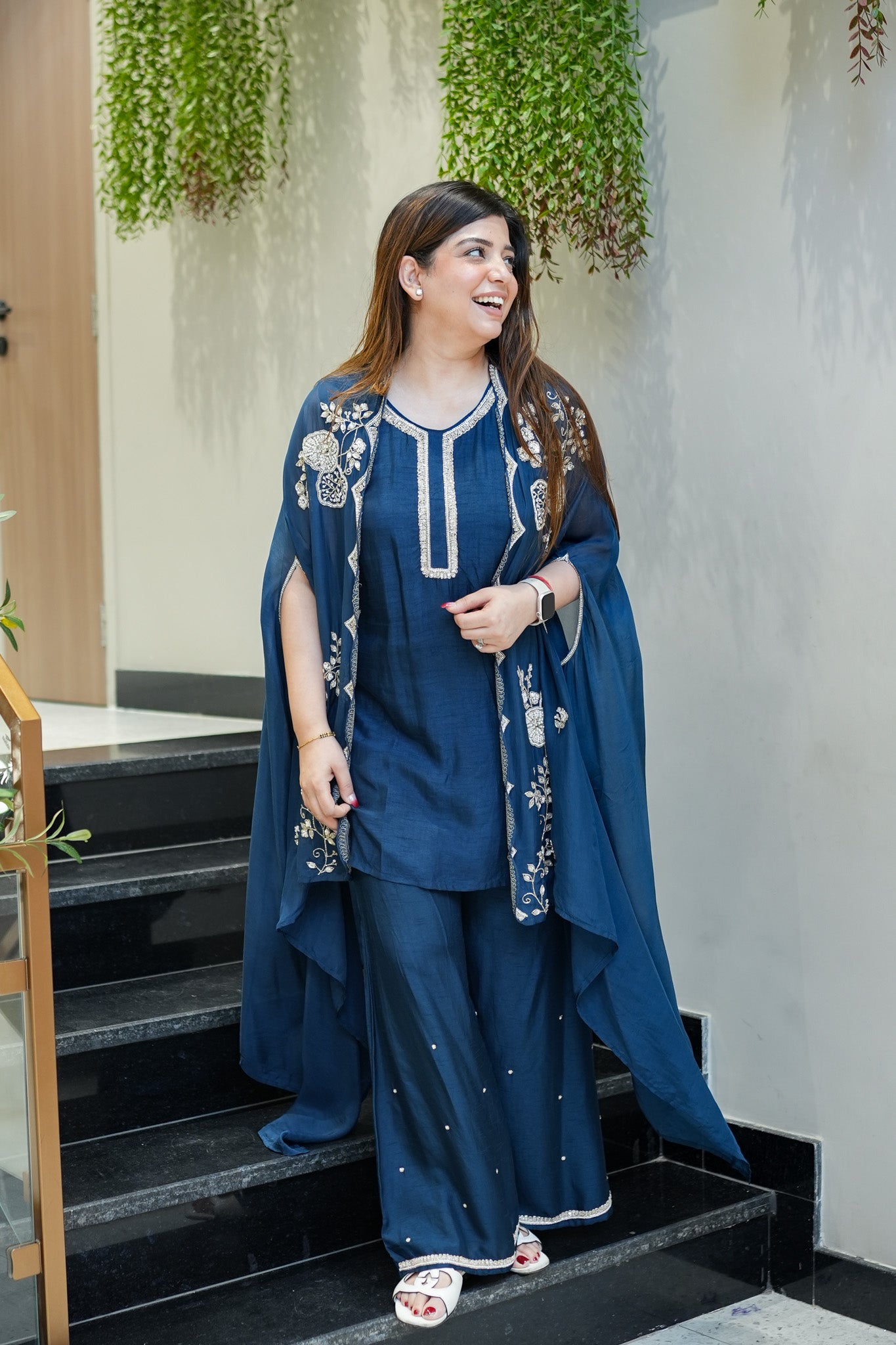Orna Hand Embroidered Cape Set