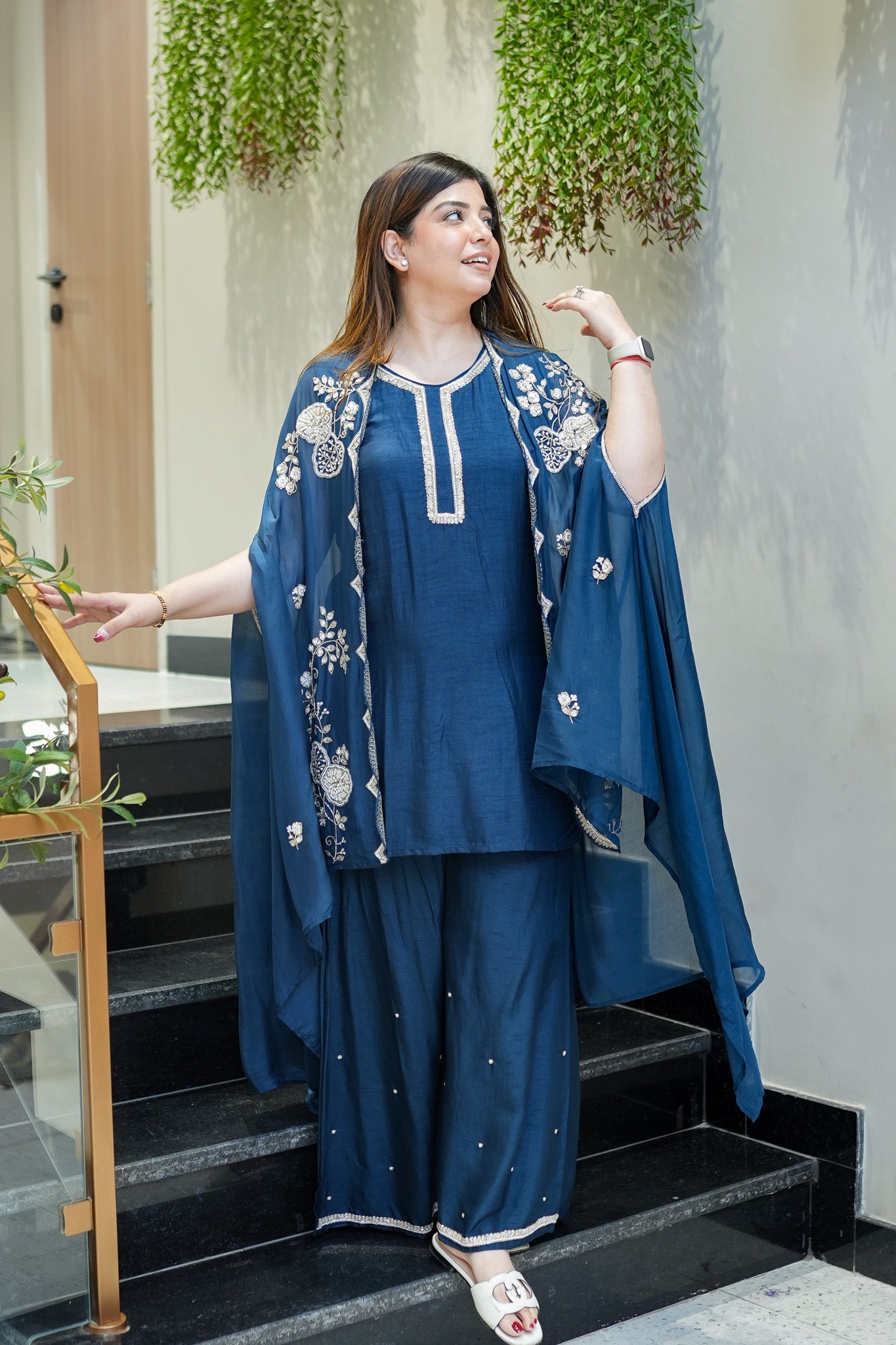 Orna Hand Embroidered Cape Set