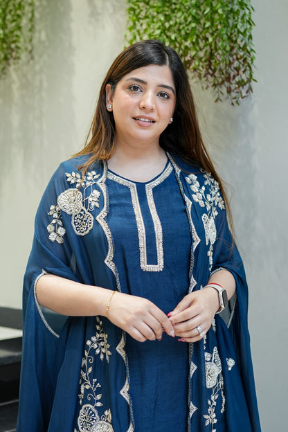 Orna Hand Embroidered Cape Set
