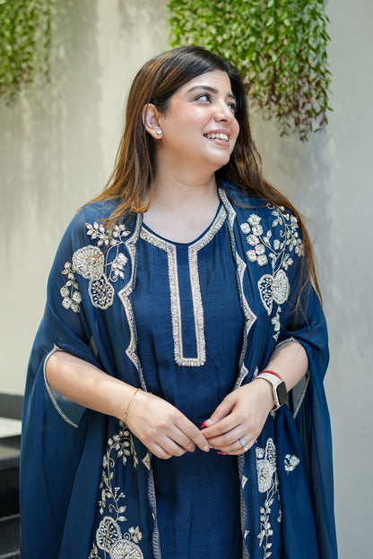 Orna Hand Embroidered Cape Set