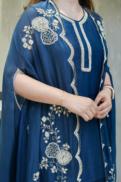Orna Hand Embroidered Cape Set