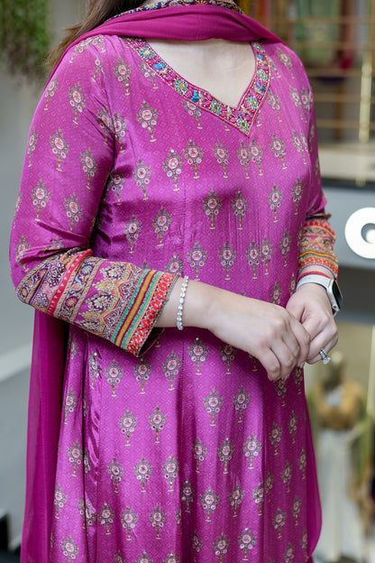 Ryna Digital Print Anarkali Suit Set