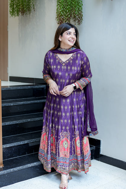 Ryna Digital Print Anarkali Suit Set