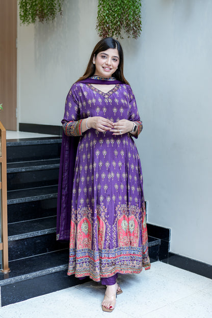 Ryna Digital Print Anarkali Suit Set