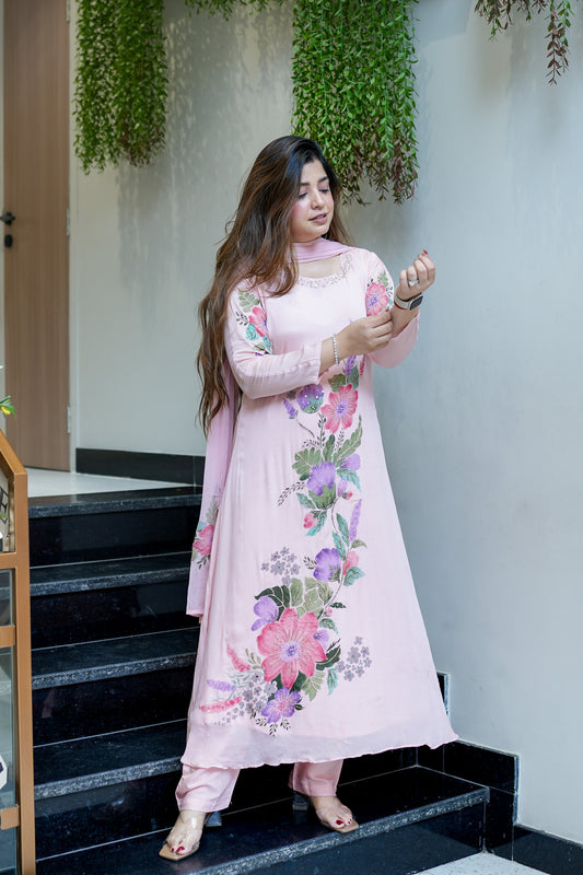 Hania Hand Painted Anarkali Suit Set