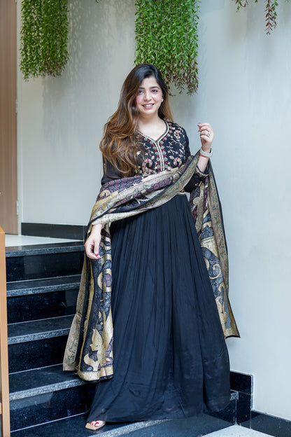 Veda Hand Embroidered Anarkali with Dupatta