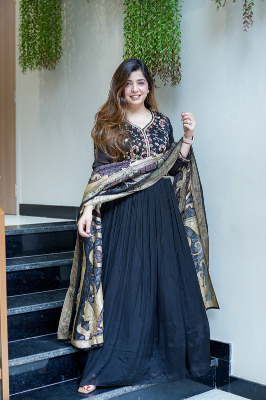 Veda Hand Embroidered Anarkali with Dupatta