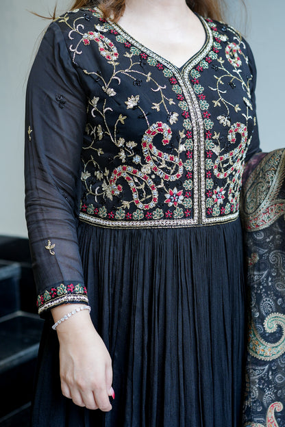 Veda Hand Embroidered Anarkali with Dupatta