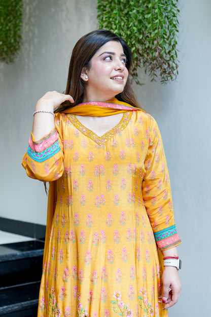 Frizah Digital Print Anarkali Suit Set
