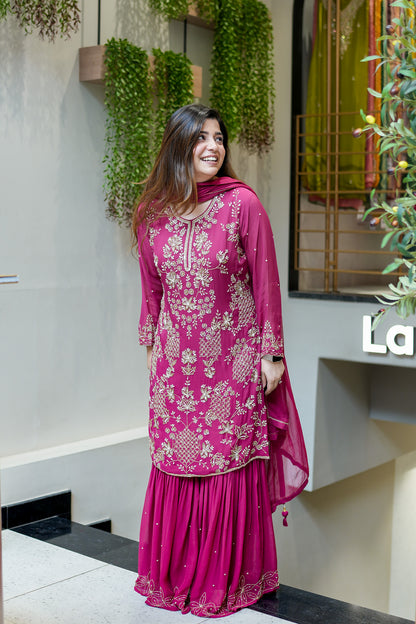Farisa Hand Embroidered Sharara Set