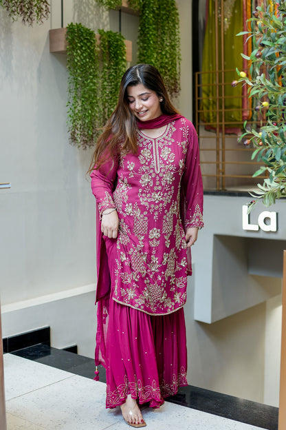 Farisa Hand Embroidered Sharara Set