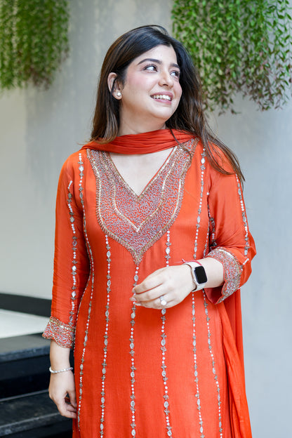 Fanah Hand Embroidered Anarkali Suit Set