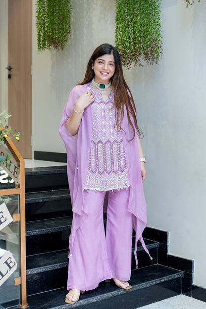 Vrinda Hand Embroidered Three Piece Set