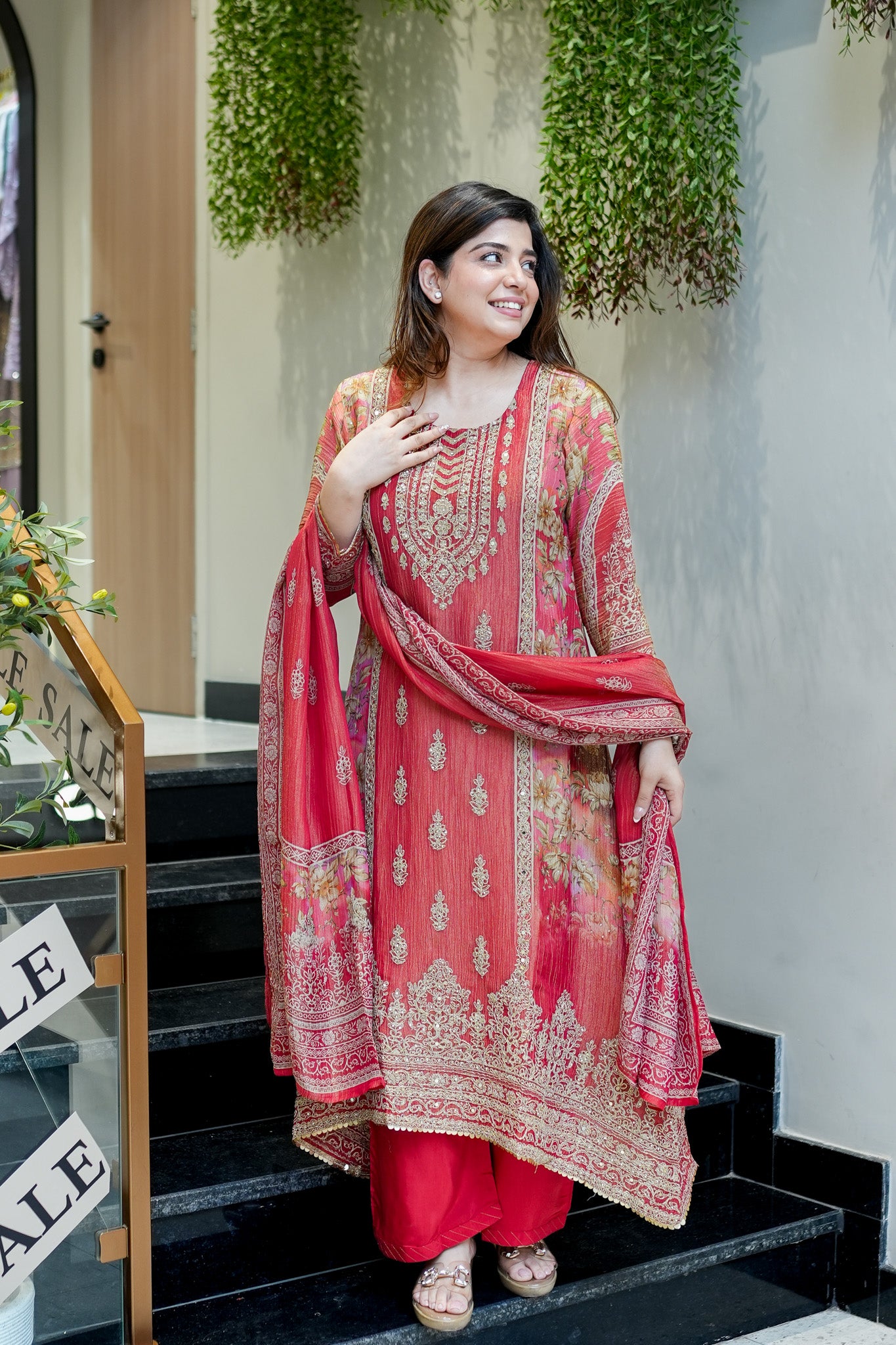 Mrinaa Printed Tissue Suit Set