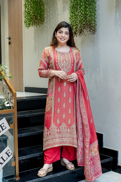 Mrinaa Printed Tissue Suit Set