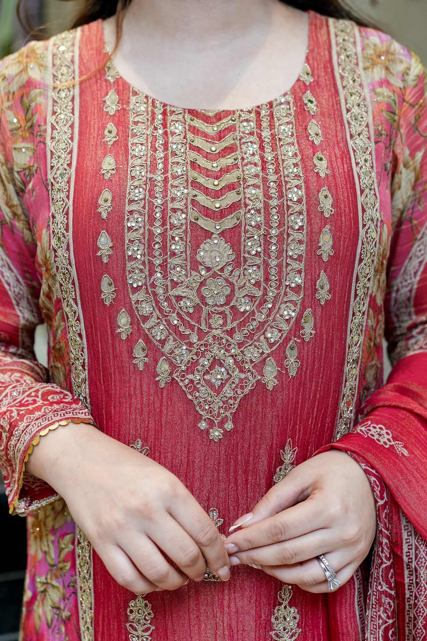 Mrinaa Printed Tissue Suit Set
