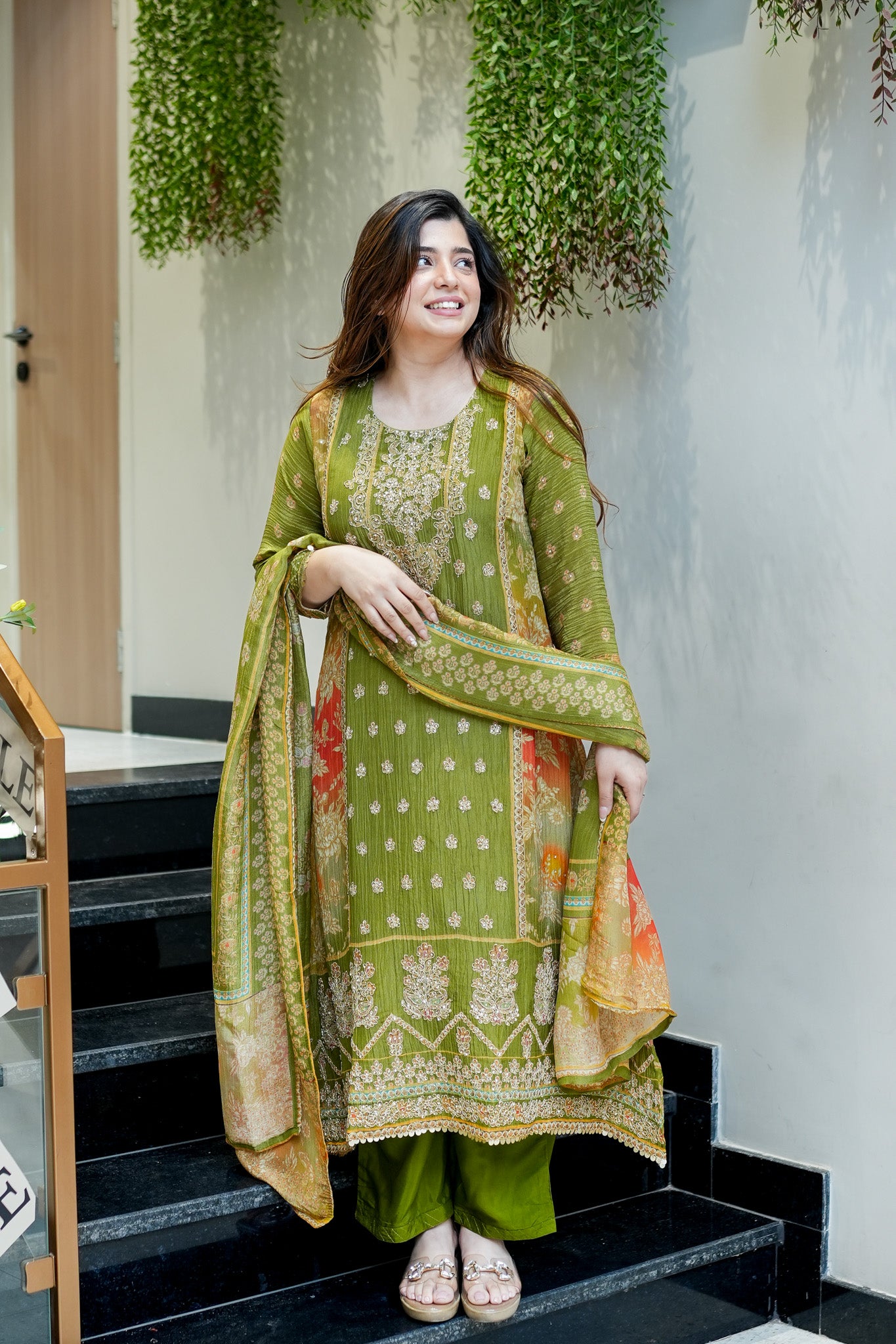 Mrinaa Printed Tissue Suit Set