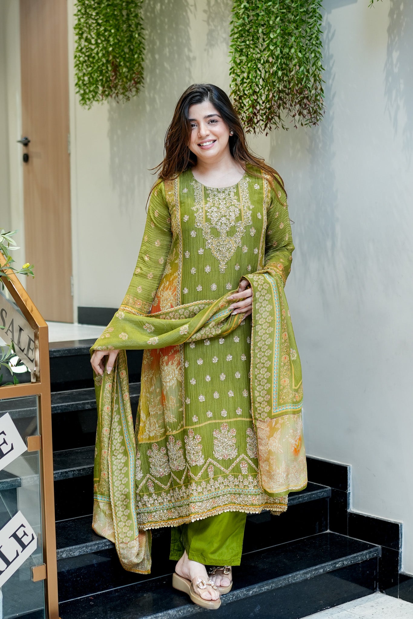 Mrinaa Printed Tissue Suit Set