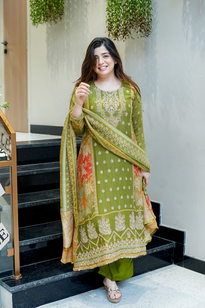 Mrinaa Printed Tissue Suit Set