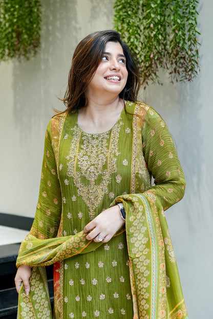Mrinaa Printed Tissue Suit Set