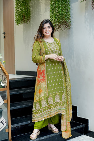 Mrinaa Printed Tissue Suit Set