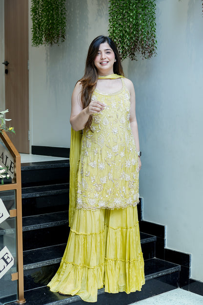 Sona Hand Embroidered Sharara Set