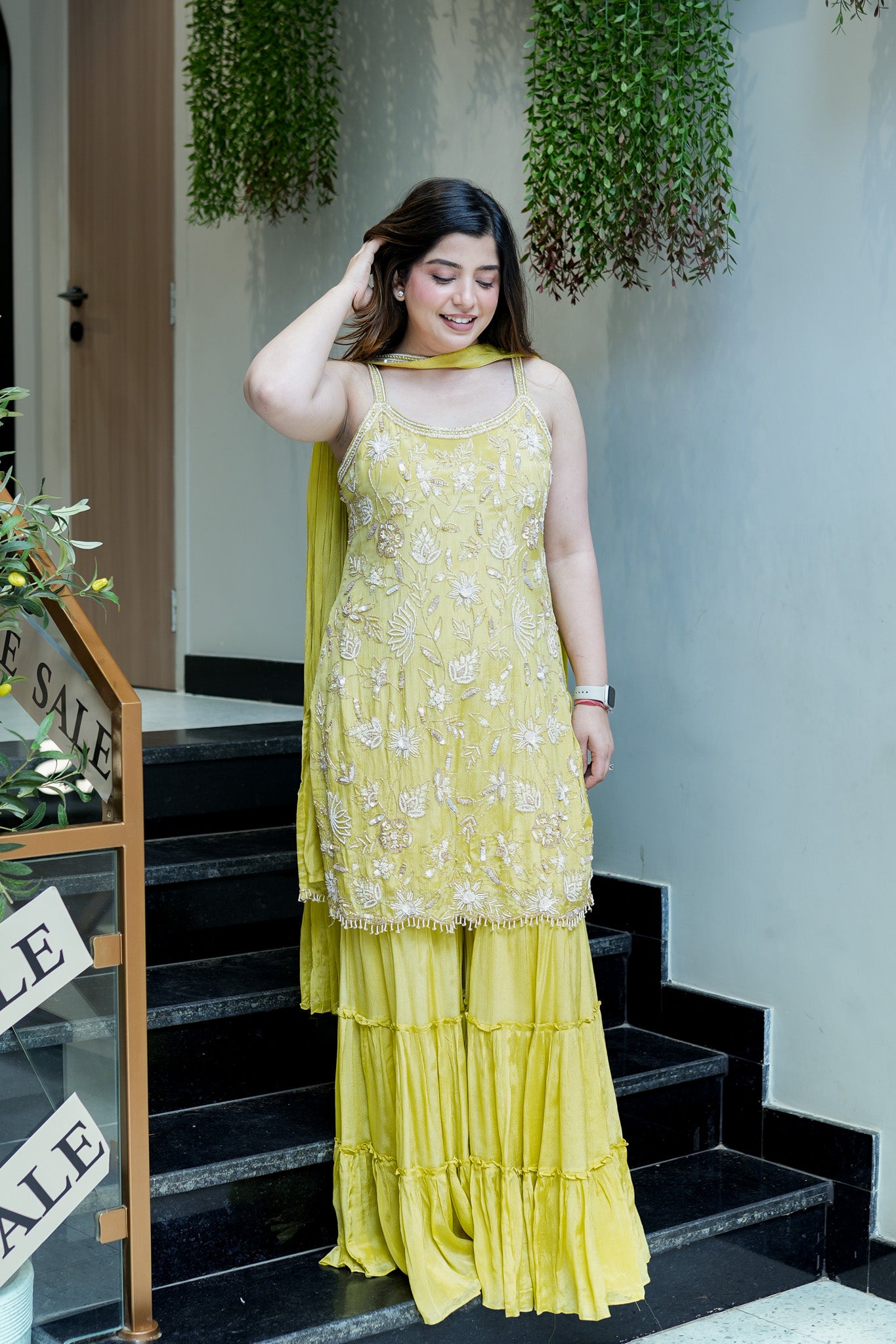Sona Hand Embroidered Sharara Set