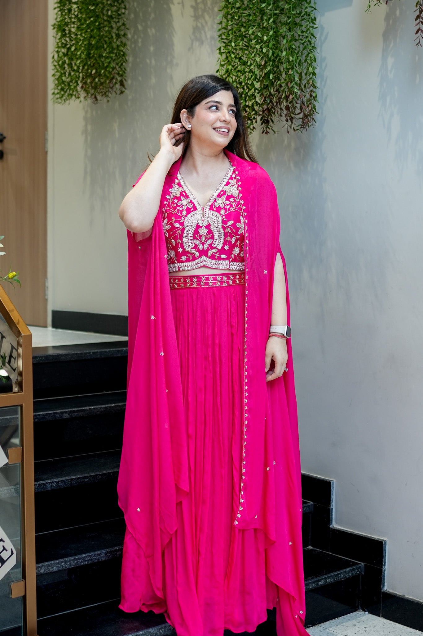 Masaya Hand Embroidered Cape Set