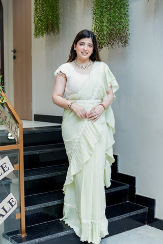 Reyana Hand Embroidered Drape Saree