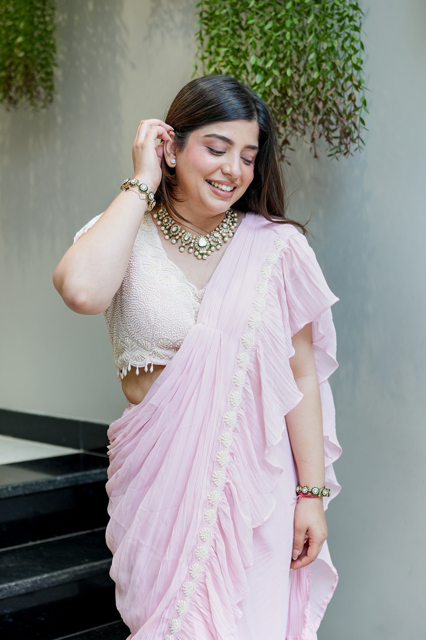 Reyana Hand Embroidered Drape Saree
