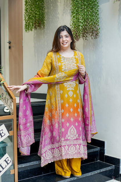 Frizah Printed Tissue Suit Set