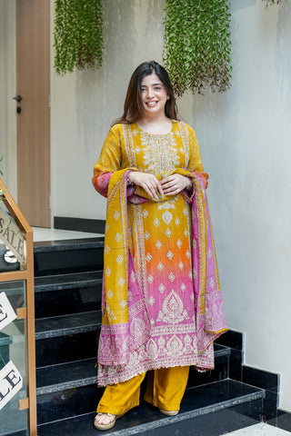 Frizah Printed Tissue Suit Set