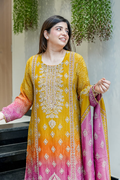 Frizah Printed Tissue Suit Set