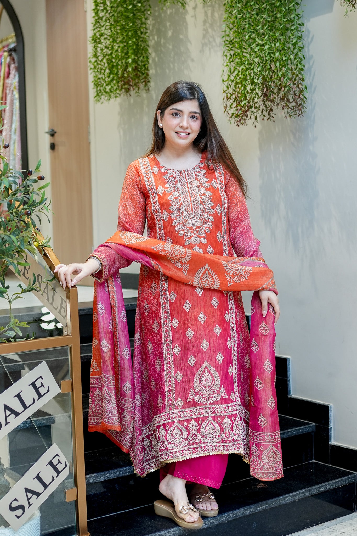 Frizah Printed Tissue Suit Set