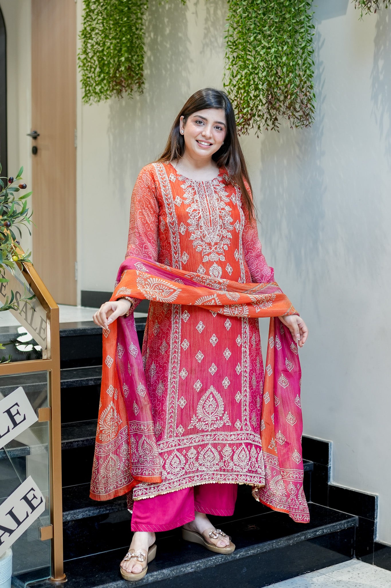 Frizah Printed Tissue Suit Set