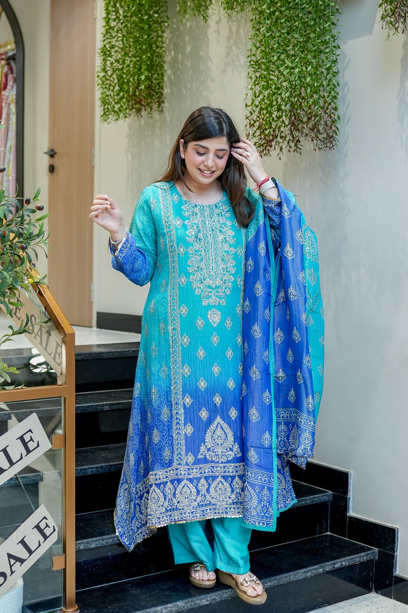 Frizah Printed Tissue Suit Set