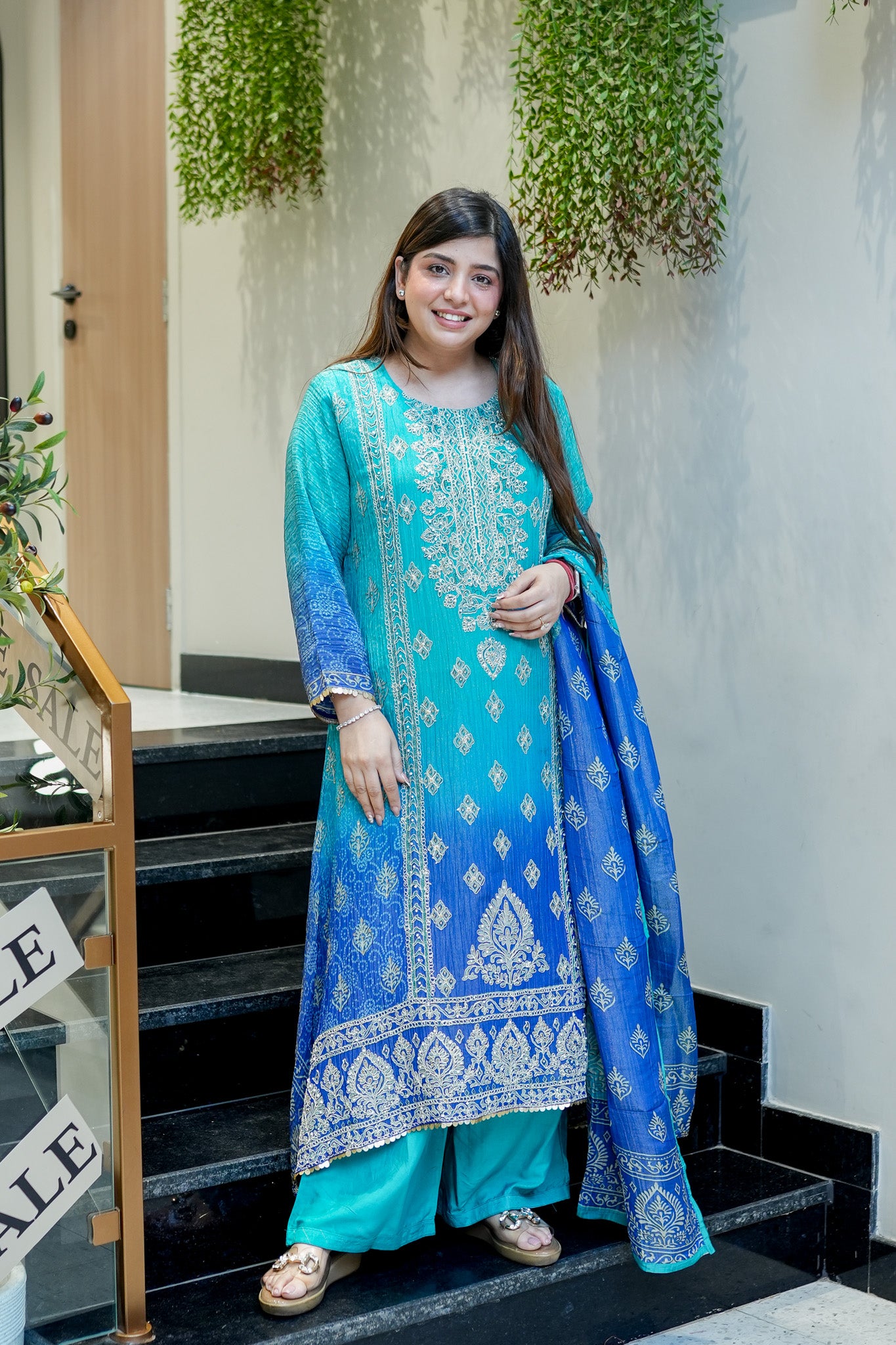 Frizah Printed Tissue Suit Set