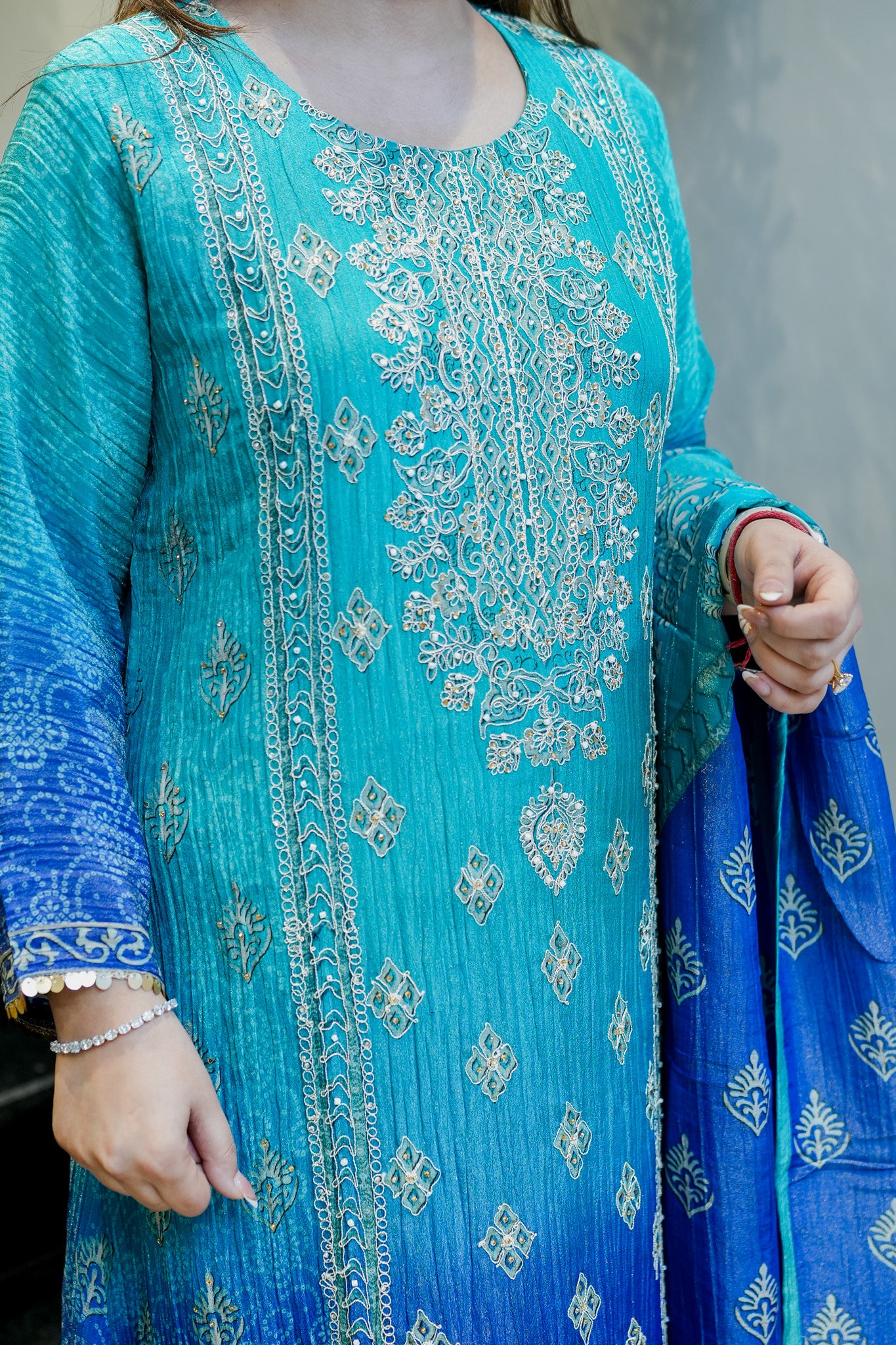 Frizah Printed Tissue Suit Set