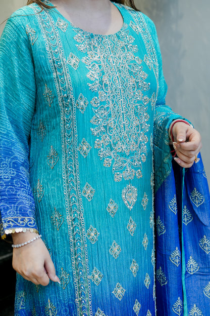 Frizah Printed Tissue Suit Set