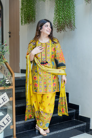 Malti Printed Farsi Salwar Suit Set