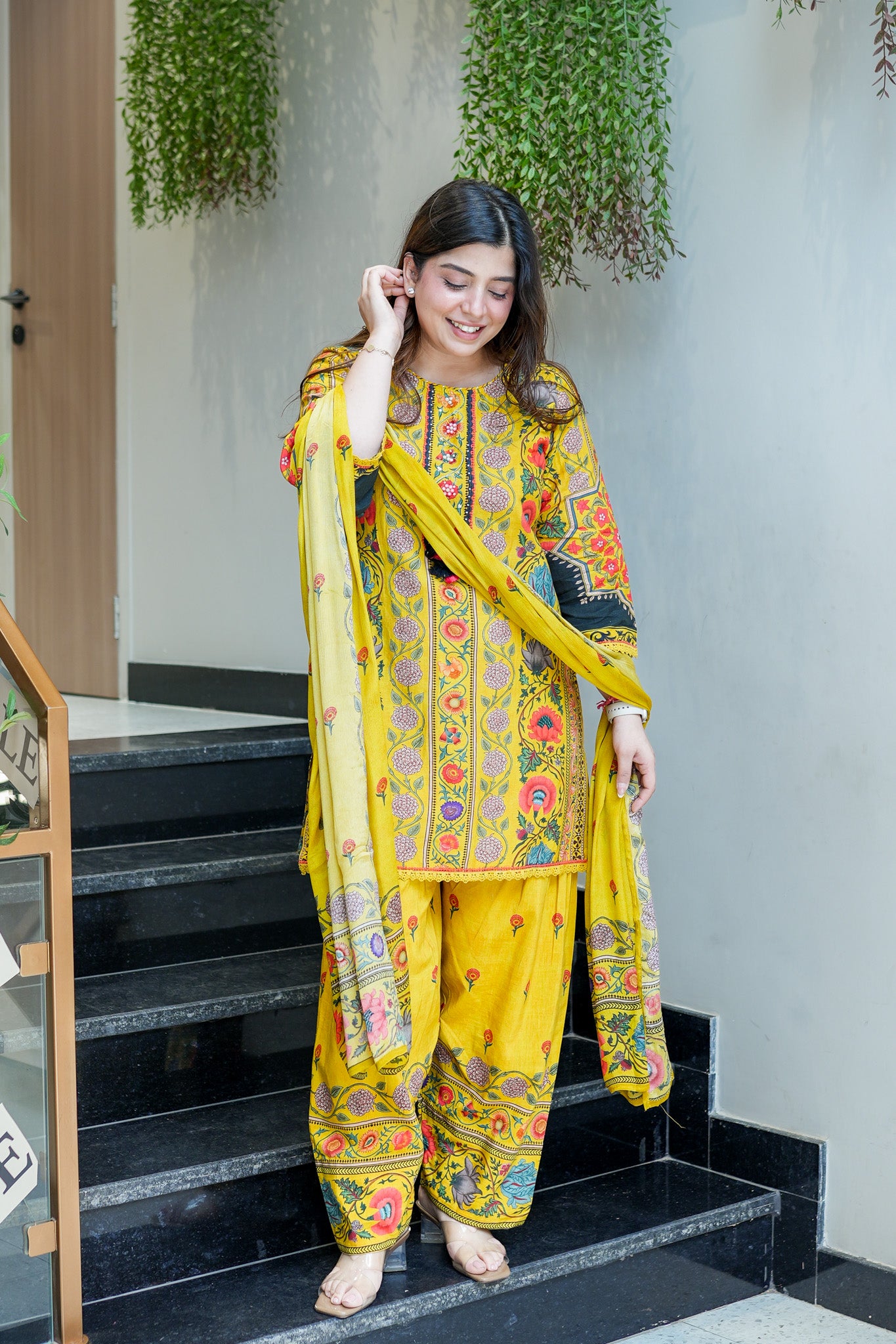 Malti Printed Farsi Salwar Suit Set