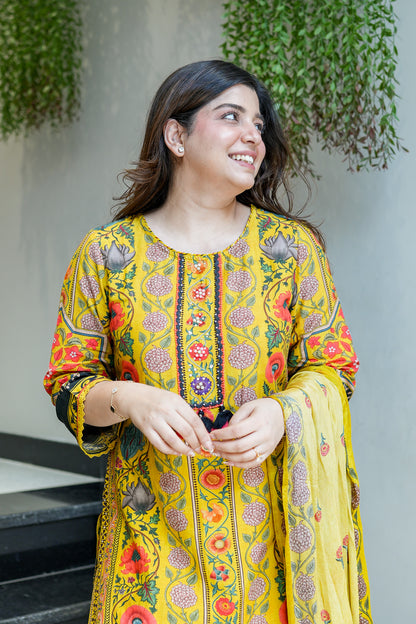 Malti Printed Farsi Salwar Suit Set