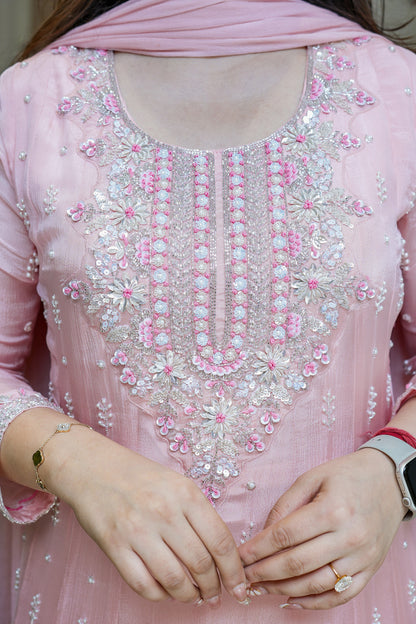Afsana Pink Embroidered Anarkali