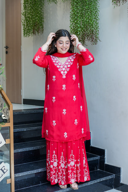 Vidya Hand Embroidered Sharara Set